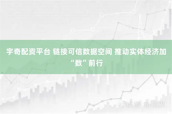 宇奇配资平台 链接可信数据空间 推动实体经济加“数”前行